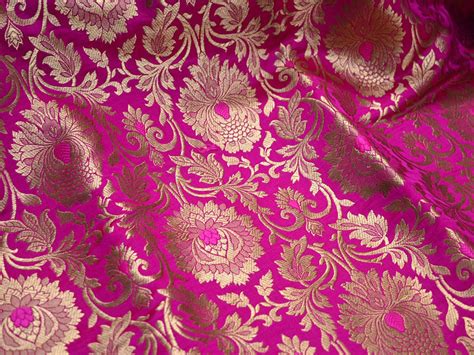 pink metallic brocade fabric|banarasi brocade fabric.